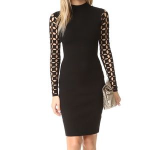 Milly Lattice Sleeve Knit Dress Size M